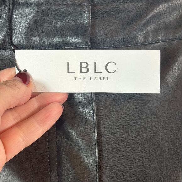 Revolve NWT LBLC THE LABEL Black Vegan Jen Faux Leather Trousers Pants Large - Picture 7 of 15